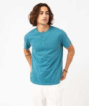 Tee-shirt manches courtes col tunisien homme vue1 - GEMO 4G HOMME - GEMO