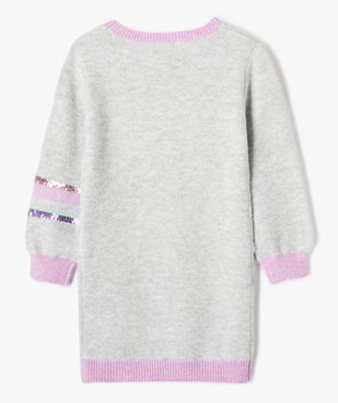 Robe en maille pailletée avec motifs en sequins fille vue3 - GEMO (ENFANT) - GEMO