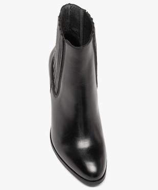 Boots femme à talon style Chelsea dessus cuir uni - Tanéo vue6 - TANEO - GEMO
