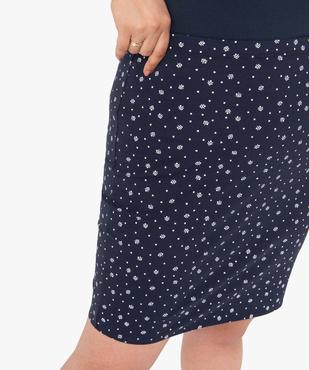 Jupe femme droite imprimée en maille extensible vue2 - GEMO (G TAILLE) - GEMO