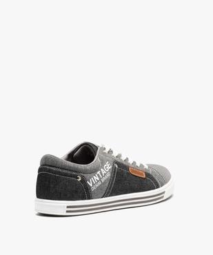 Baskets homme casual en toile imitation denim vue4 - GEMO (CASUAL) - GEMO