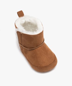 Chaussons de naissance bébé boots fourrées mixtes vue5 - GEMO 4G BEBE - GEMO