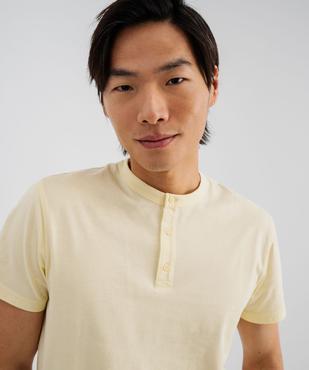 Tee-shirt manches courtes col tunisien homme vue2 - GEMO 4G HOMME - GEMO