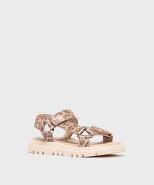 Sandales sportswear motif léopard pailleté fille - Lovely Wings vue2 - LOVELY WINGS - GEMO