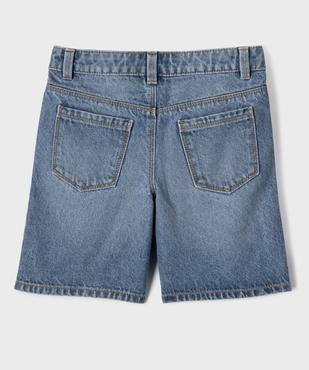 Short en jean avec motif brodé et taille ajustable fille vue4 - GEMO 4G FILLE - GEMO