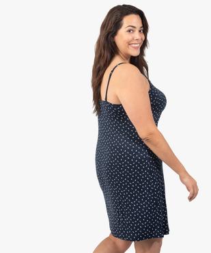 Nuisette femme grande taille à bretelles et col V dentelle vue3 - GEMO 4G FEMME - GEMO
