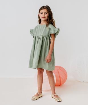 Robe en gaze de coton avec manches volantées fille vue5 - GEMO 4G FILLE - GEMO