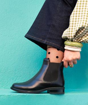 Chelsea boots en cuir lisse uni femme - Tanéo vue7 - TANEO - GEMO