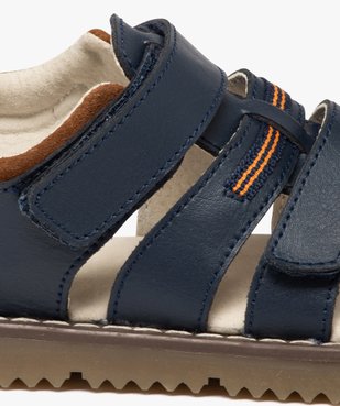 Sandales garçon en cuir multibrides scratch et semelle crantée - Alma planète vue6 - ALMA - GEMO