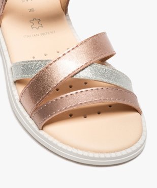 Sandales fille à fines brides métallisées et scratch – Geox vue6 - GEOX - GEMO