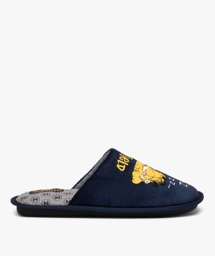 Chaussons homme mules en velours brodé – Garfield vue1 - GARFIELD - GEMO