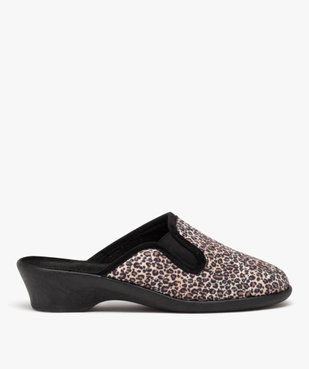 Chaussons femme mules confort compensées à motif léopard vue1 - GEMO(HOMWR FEM) - GEMO