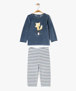 Pyjama en velours 2 pièces à motif renard bébé garçon vue1 - GEMO 4G BEBE - GEMO
