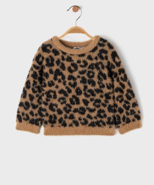 Pull en maille douillette et pailletée imprimée léopard bébé fille vue1 - GEMO(BEBE DEBT) - GEMO