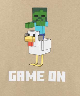 Tee-shirt manches courtes avec motif sur l’avant garçon - Minecraft vue2 - MINECRAFT - GEMO