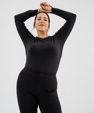 Tee-shirt manches longues en coton et modal femme grande taille vue1 - GEMO 4G GT - GEMO