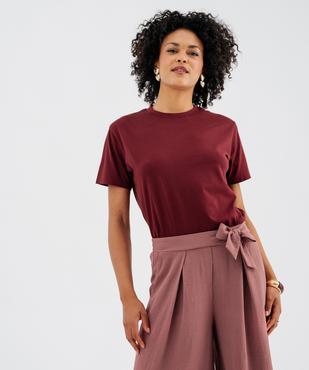 Tee-shirt manches courtes à col rond en jersey de coton femme vue1 - GEMO 4G FEMME - GEMO