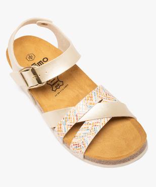 Sandales femme à semelle liège et brides fantaisie vue5 - GEMO (CASUAL) - GEMO