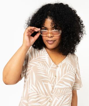 Blouse manches courtes fluide à col V et imprimé femme grande taille vue8 - GEMO (G TAILLE) - GEMO