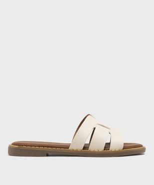 Mules femme plates dessus larges brides unies vue2 - FOLLOW ME - GEMO