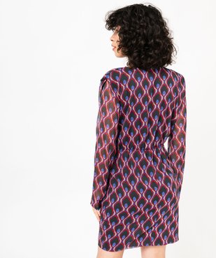 Robe imprimée à manches longues transparentes femme vue3 - GEMO(FEMME PAP) - GEMO