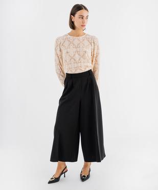 Pantacourt large fluide femme vue4 - GEMO(FEMME PAP) - GEMO