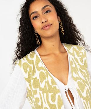 Veste sans manches en molleton imprimé femme vue3 - GEMO(FEMME PAP) - GEMO