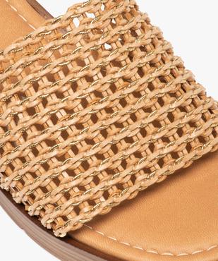 Mules femme à talon plat avec bandeau tressé irisé vue6 - GEMO (CASUAL) - GEMO