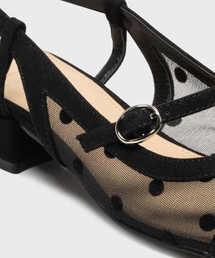 Escarpins sling-back en résille à talon plat femme - Follow Me vue6 - FOLLOW ME - GEMO