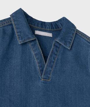 Robe en jean à manches courtes et col chemise fille - LuluCastatgnette vue2 - LULUCASTAGNETTE - GEMO