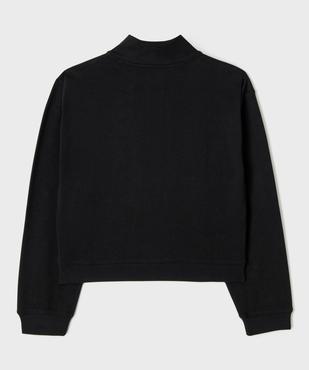 Sweat à col camionneur zippé coupe loose en maille extensible fille vue3 - GEMO 4G FILLE - GEMO