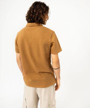 Polo à manches courtes en maille texturée homme vue3 - GEMO 4G HOMME - GEMO