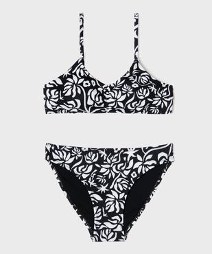 Maillot de bain 2 pièces à motifs fleuris fille vue1 - GEMO (JUNIOR) - GEMO