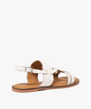 Sandales femme plates unies en cuir à multiples brides vue4 - TANEO - GEMO