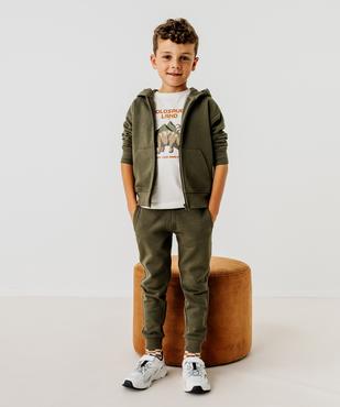 Pantalon de jogging molletonné avec ceinture ajustable garçon vue4 - GEMO 4G GARCON - GEMO