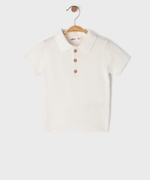 Polo manches courtes en maille fantaisie bébé garçon vue1 - GEMO(BEBE DEBT) - GEMO