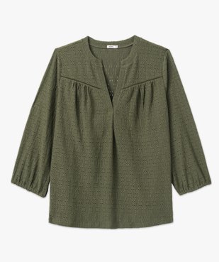 Blouse manches 3/4 en maille ajourée femme grande taille vue4 - GEMO 4G GT - GEMO