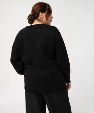 Pull col V avec inscription pailletée femme grande taille vue3 - GEMO (G TAILLE) - GEMO