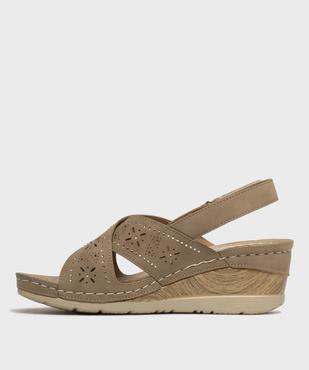 Sandales confort à talon compensé femme - G'Flex vue3 - G'FLEX - GEMO