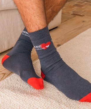 Chaussettes homme tige haute imprimées (lot de 2) vue1 - GEMO(HOMWR HOM) - GEMO
