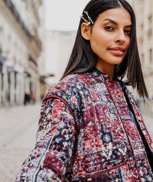Veste matelassée à col rond à motifs femme vue6 - GEMO 4G FEMME - GEMO