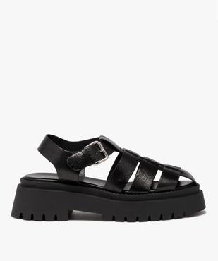 Sandales femme unies à semelle épaisse avec boucle fantaisie vue1 - GEMO (CASUAL) - GEMO