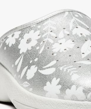Sabots femme à motif fleurs et talon compensé - Cloggy vue6 - CLOGGY - GEMO