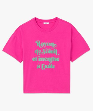Tee-shirt femme à manches courtes avec motif vue4 - GEMO(FEMME PAP) - GEMO