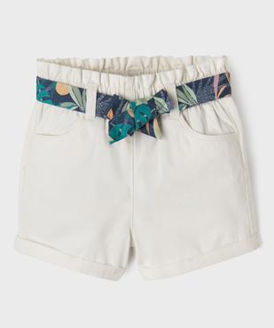 Short en coton taille haute avec ceinture à nouer fille vue5 - GEMO (ENFANT) - GEMO