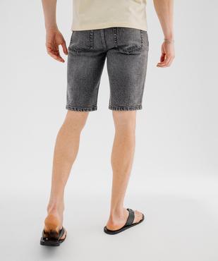 Bermuda en jean strech délavé coupe straight homme vue3 - GEMO 4G HOMME - GEMO