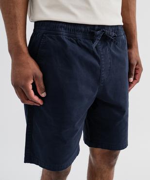 Bermuda regular en coton stretch à taille élastiqué homme vue4 - GEMO 4G HOMME - GEMO