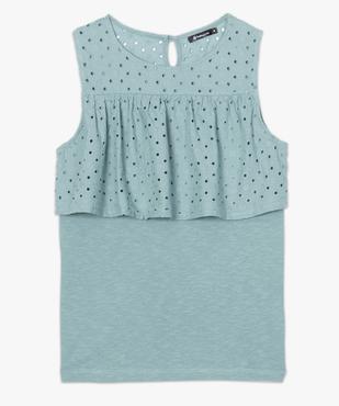 Débardeur femme avec volant en broderie anglaise vue4 - FOLLOW ME - GEMO