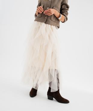 Jupe longue en tulle avec ceinture élastique femme  vue2 - GEMO(FEMME PAP) - GEMO