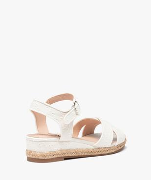 Sandales femme à petit talon compensé dessus dentelle anglaise vue4 - GEMO (CASUAL) - GEMO